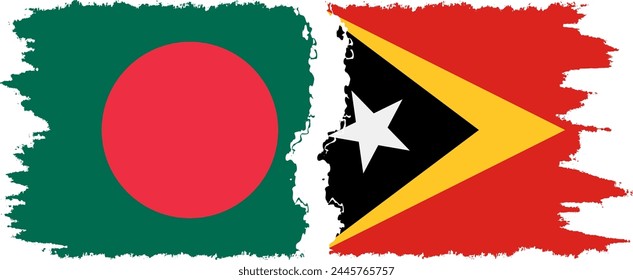 Timor-Leste - East Timor and Bangladesh grunge flags connection, vector