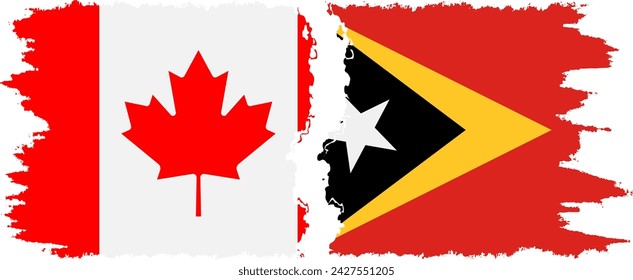 Timor-Leste - East Timor and Canada grunge flags connection, vector