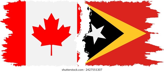 Timor-Leste - East Timor and Canada grunge flags connection, vector