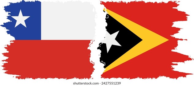 Timor-Leste - East Timor and Chile grunge flags connection, vector