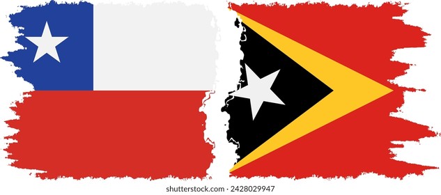 Timor-Leste - East Timor and Chile grunge flags connection, vector