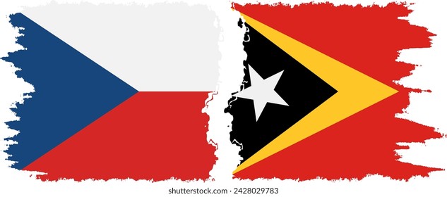 Timor-Leste - East Timor and Czech grunge flags connection, vector