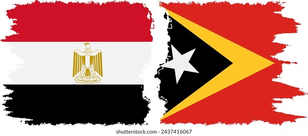 Timor-Leste - East Timor and Egypt grunge flags connection, vector