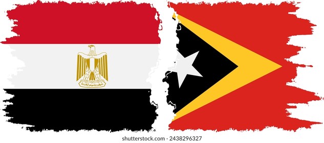 Timor-Leste - East Timor and Egypt grunge flags connection, vector