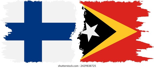 Timor-Leste - East Timor and Finland grunge flags connection, vector