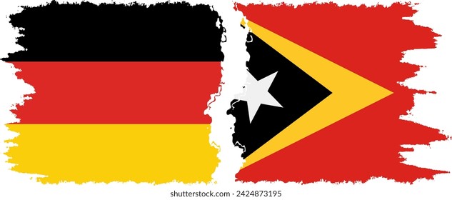 Timor-Leste - East Timor and Germany grunge flags connection, vector