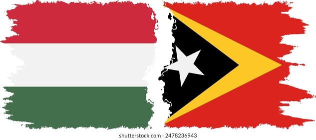 Timor-Leste - East Timor and Hungary grunge flags connection, vector