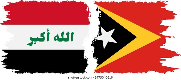 Timor-Leste - East Timor and Iraq grunge flags connection, vector