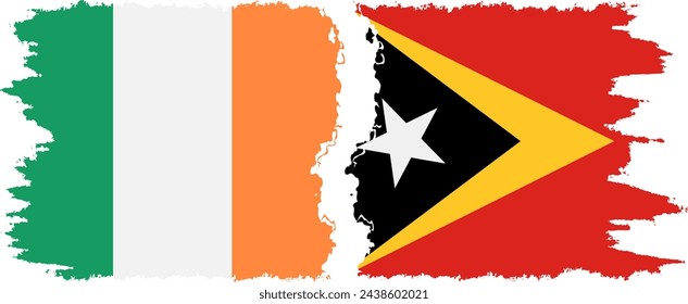 Timor-Leste - East Timor and Ireland grunge flags connection, vector