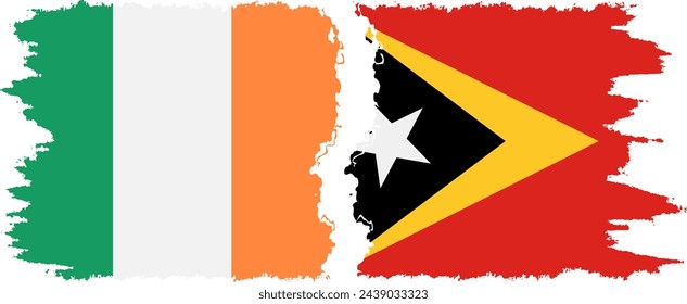 Timor-Leste - East Timor and Ireland grunge flags connection, vector