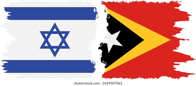 Timor-Leste - East Timor and Israel grunge flags connection, vector