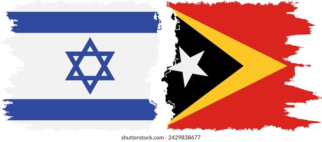 Timor-Leste - East Timor and Israel grunge flags connection, vector