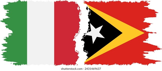 Timor-Leste - East Timor and Italy grunge flags connection, vector