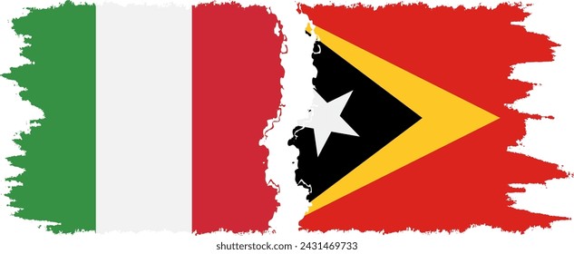 Timor-Leste - East Timor and Italy grunge flags connection, vector