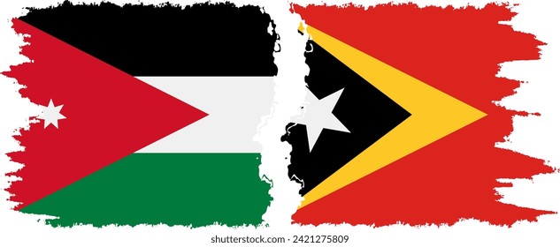 Timor-Leste - East Timor and Jordan grunge flags connection, vector