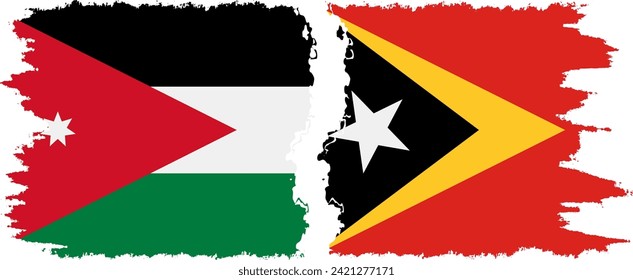 Timor-Leste - East Timor and Jordan grunge flags connection, vector