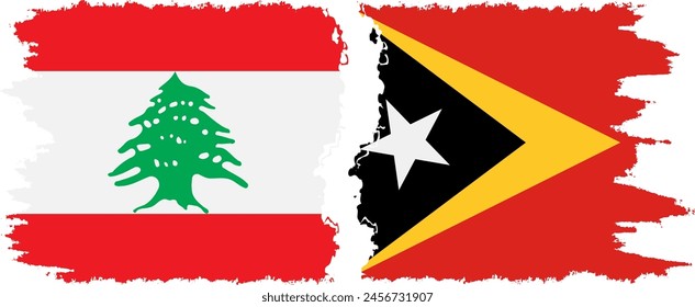 Timor-Leste - East Timor and Lebanon grunge flags connection, vector