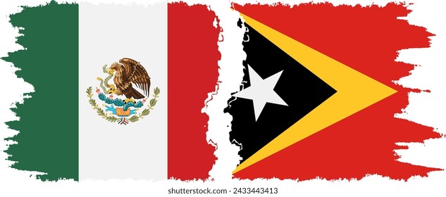 Timor-Leste - East Timor and Mexico grunge flags connection, vector