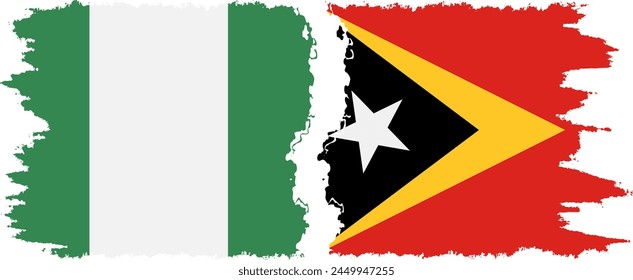 Timor-Leste - East Timor and Nigeria grunge flags connection, vector