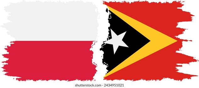 Timor-Leste - East Timor and Poland grunge flags connection, vector