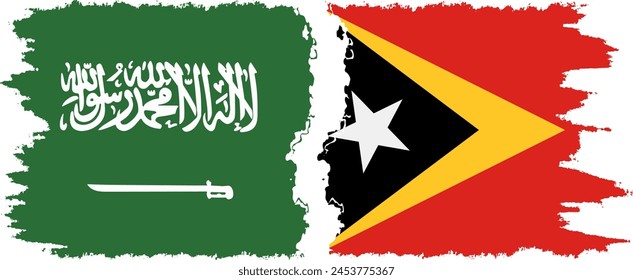 Timor-Leste - East Timor and Saudi Arabia grunge flags connection, vector