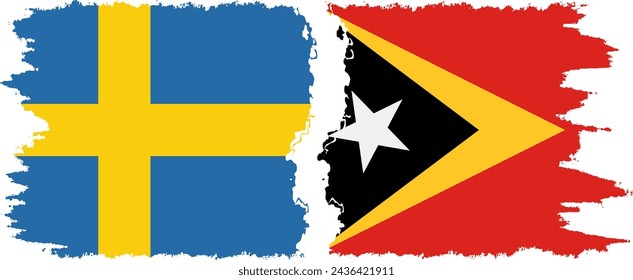 Timor-Leste - East Timor and Sweden grunge flags connection, vector