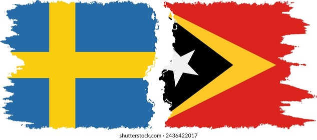 Timor-Leste - East Timor and Sweden grunge flags connection, vector