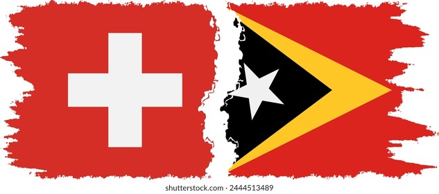 Timor-Leste - East Timor and Switzerland grunge flags connection, vector