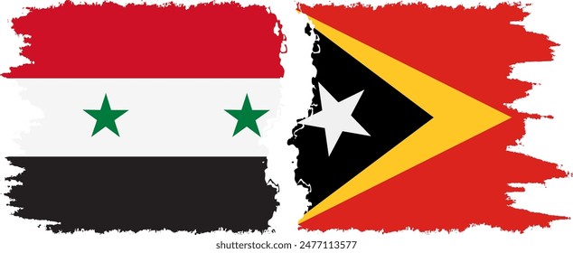 Timor-Leste - East Timor and Syria grunge flags connection, vector