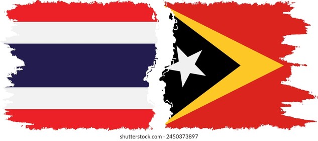 Timor-Leste - East Timor and Thailand grunge flags connection, vector