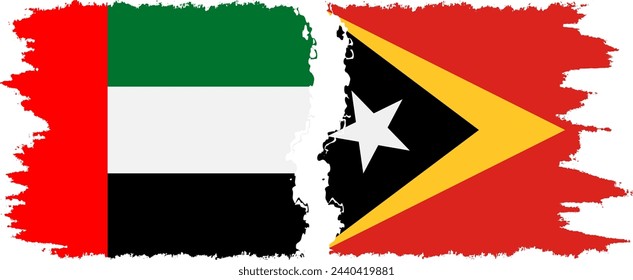 Timor-Leste - East Timor and United Arab Emirates grunge flags connection, vector