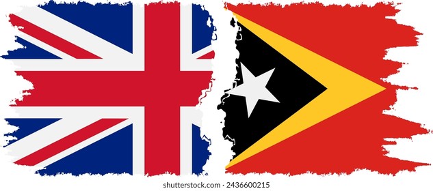 Timor-Leste - East Timor and United Kingdom grunge flags connection, vector