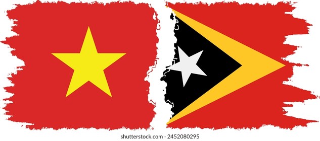 Timor-Leste - East Timor and Vietnam grunge flags connection, vector