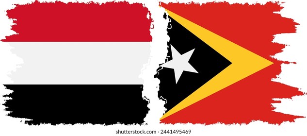 Timor-Leste - East Timor and Yemen grunge flags connection, vector