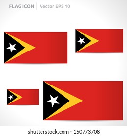Timor-Leste flag template | vector symbol design | color red black yellow and white | icon set