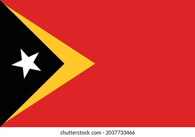 Vector de bandera de Timor Oriental. Bandera nacional de la ilustración de Timor-Leste