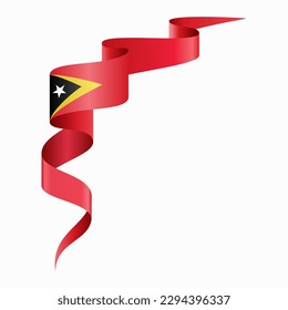 Fondo abstracto ondulado de la bandera de Timor Oriental. Ilustración vectorial.