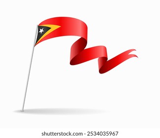 Timor-Leste flag wavy background layout. Vector illustration.
