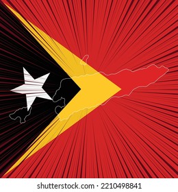 Diseño del mapa del Día de la Independencia de Timor Oriental