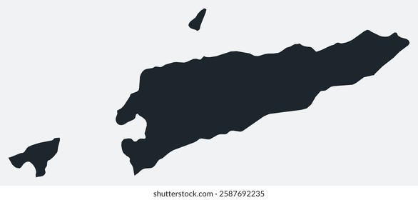 Timor-Leste map. Just a simple border map. Shape of the country. Flat blank Timor-Leste outline. Vector boundary illustration.