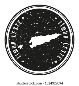 Timor-Leste Map Symbol. Round Design Stamp. Travel and Business Vector.