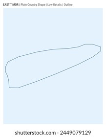 Timor-Leste plain country map. Low Details. Outline style. Shape of Timor-Leste. Vector illustration.