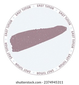 Timor-Leste shape radial arcs. Country round icon. Timor-Leste logo design poster. Radiant vector illustration.