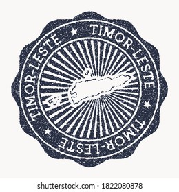 Timor-Leste stamp. Travel rubber stamp with the name and map of country, vector illustration. Can be used as insignia, logotype, label, sticker or badge of the Timor-Leste.