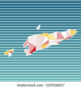 Timor-Leste Vektorgrafik. Timor-Leste Design auf Farbverlauf-Streifen Hintergrund. Technologie, Internet, Netzwerk, Telekommunikationskonzept. Charmante Vektorgrafik.