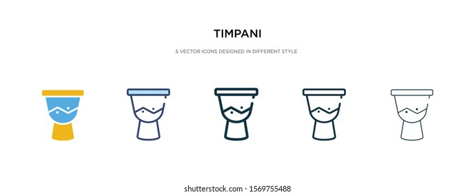 timpani icon in different style vector illustration. two colored and black timpani vector icons designed in filled, outline, line and stroke style can be used for web, mobile, ui