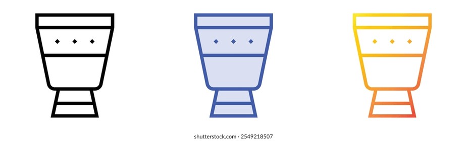 timpani icon. Linear, Blue Fill and Gradient Style Design Isolated On White Background