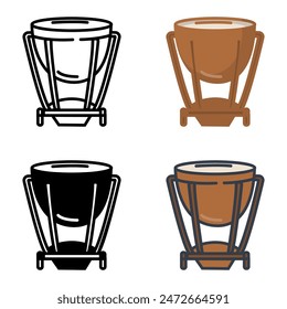 The Timpani icon showcases a set of large, tunable percussion drums used in orchestras and bands.