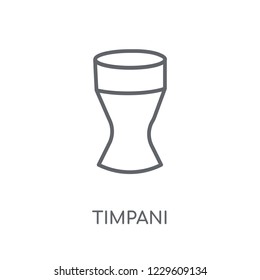 Timpani linear icon. Modern outline Timpani logo concept on white background from Music collection. Suitable for use on web apps, mobile apps and print media.
