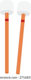 Timpani Mallets Ilustración plana. Elemento de diseño de icono limpio sobre fondo blanco aislado